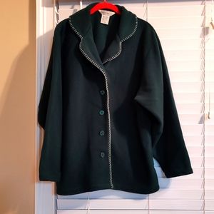 Family Fleece Dark Green Fleece Blazer Size 1X